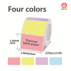 220 Sheets Roll Thermal Label Paper for P50/D100 Label Machines