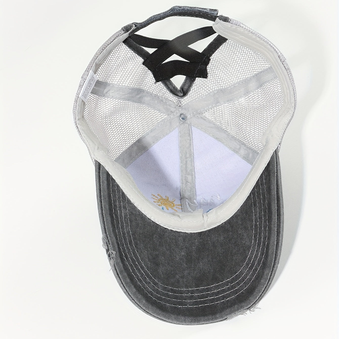 Distressed Ponytail Baseball Cap for Women