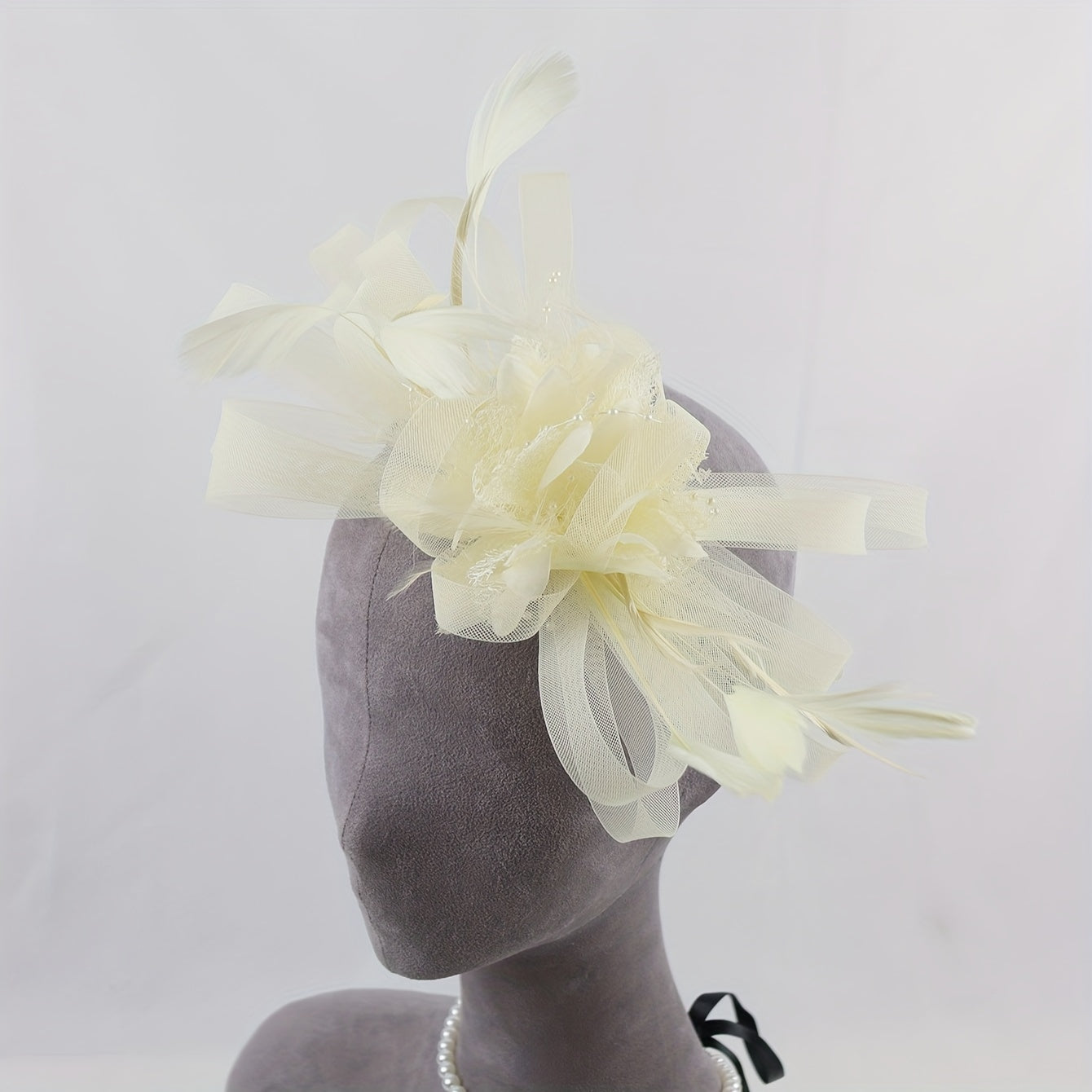Vintage Floral & Feather Hair Accessory