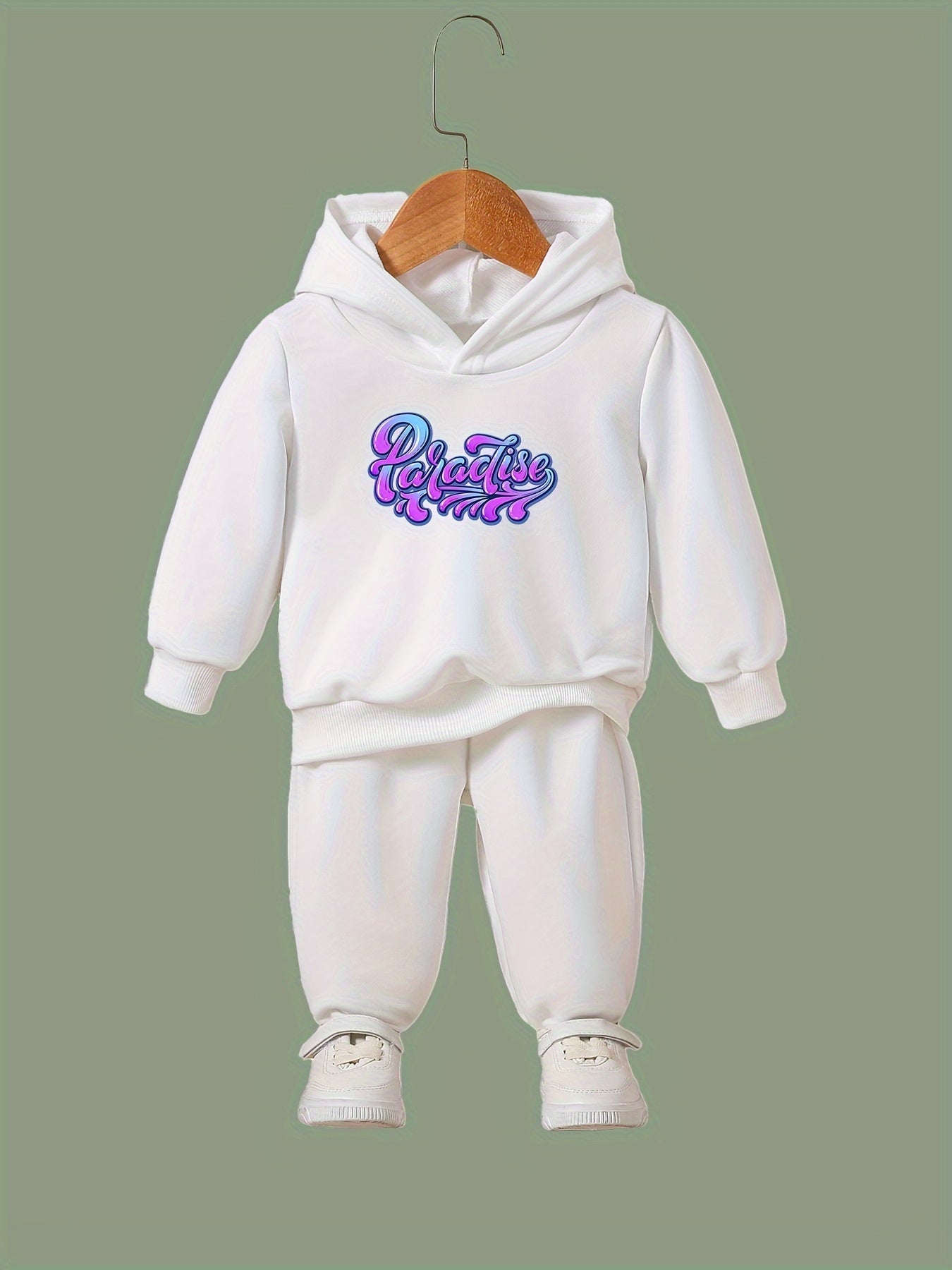 OERYUI Girls Boys Letter Print Hoodies Pants Set Spring Fall Sports Christmas