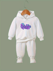 OERYUI Girls Boys Letter Print Hoodies Pants Set Spring Fall Sports Christmas