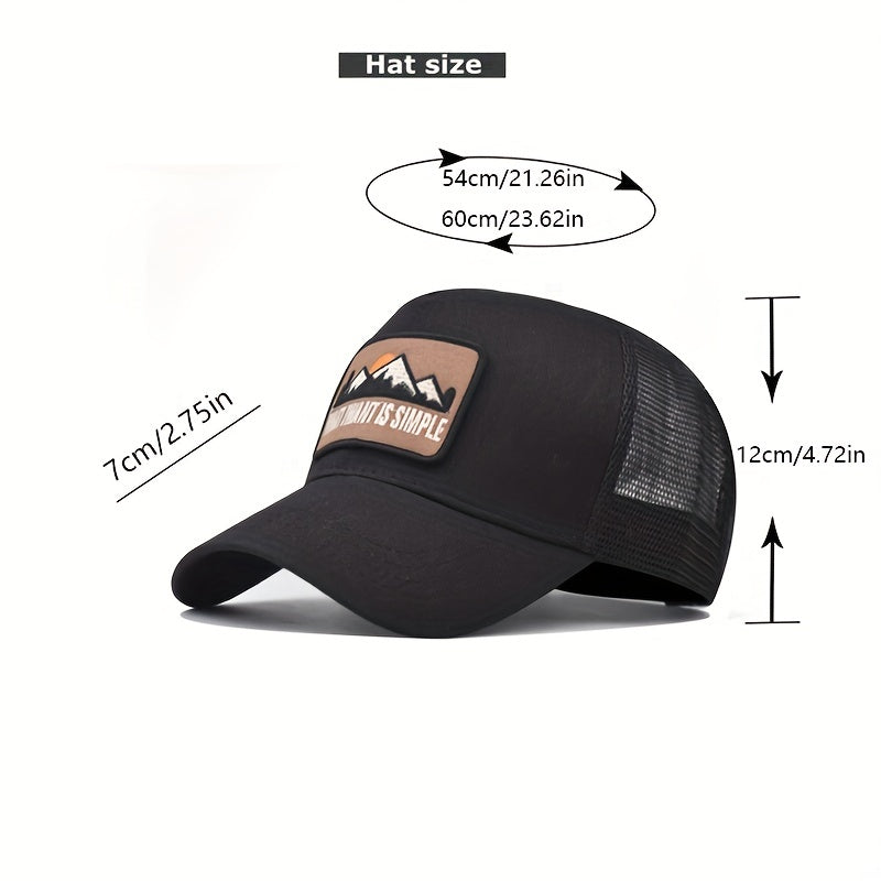 Mountain Patch Baseball Cap Embroidered Unisex Sun Hat Adjustable
