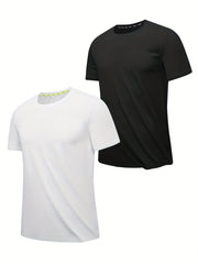 Men's Quick Dry Short Sleeve T-Shirt for Fitness Gym Running Cycling
