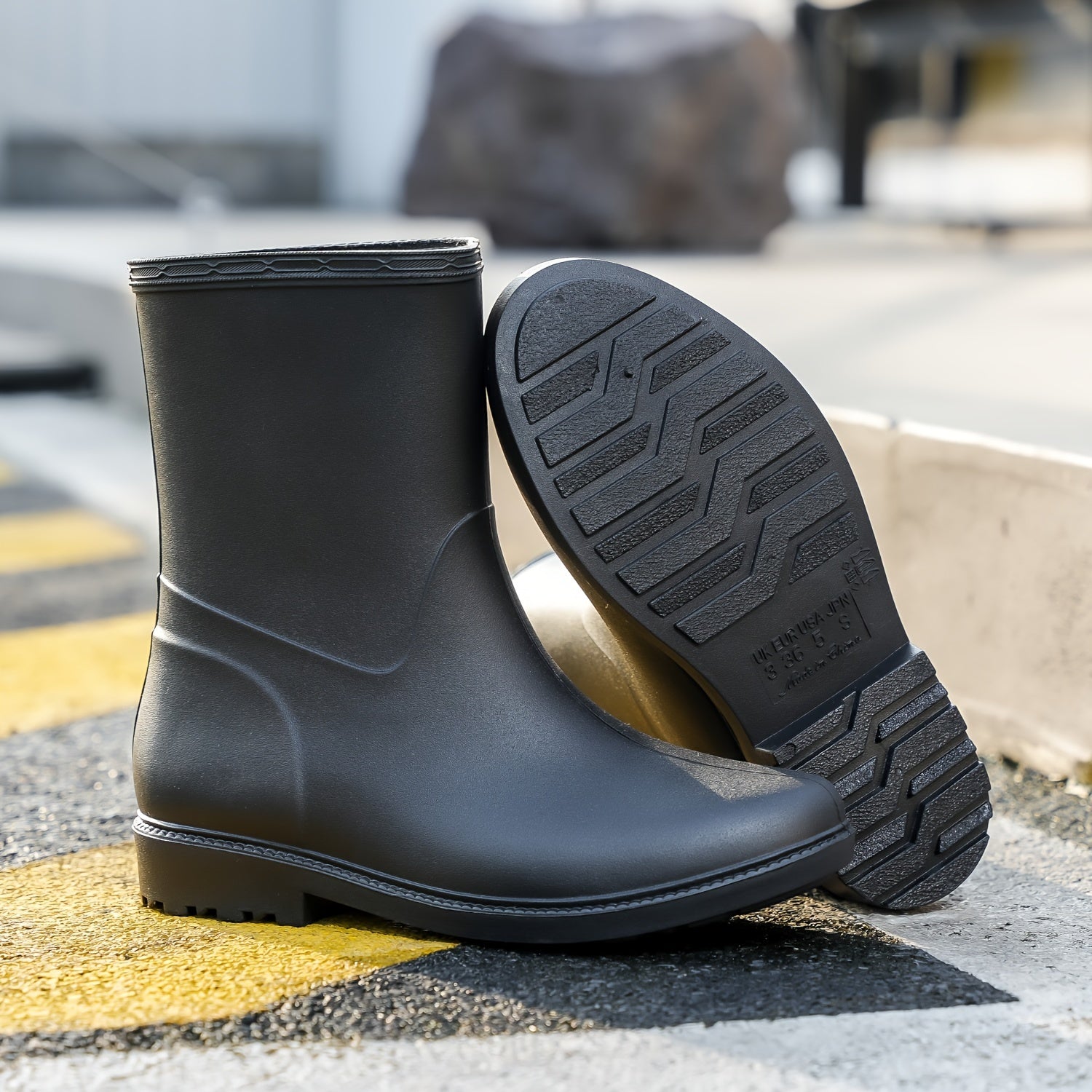 Women's Waterproof High Top Rain Boots Lightweight Solid Non slip