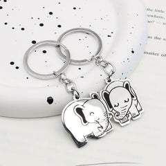 2pcs Elephant Printed Keychain Gift Backpack Purse Decoration
