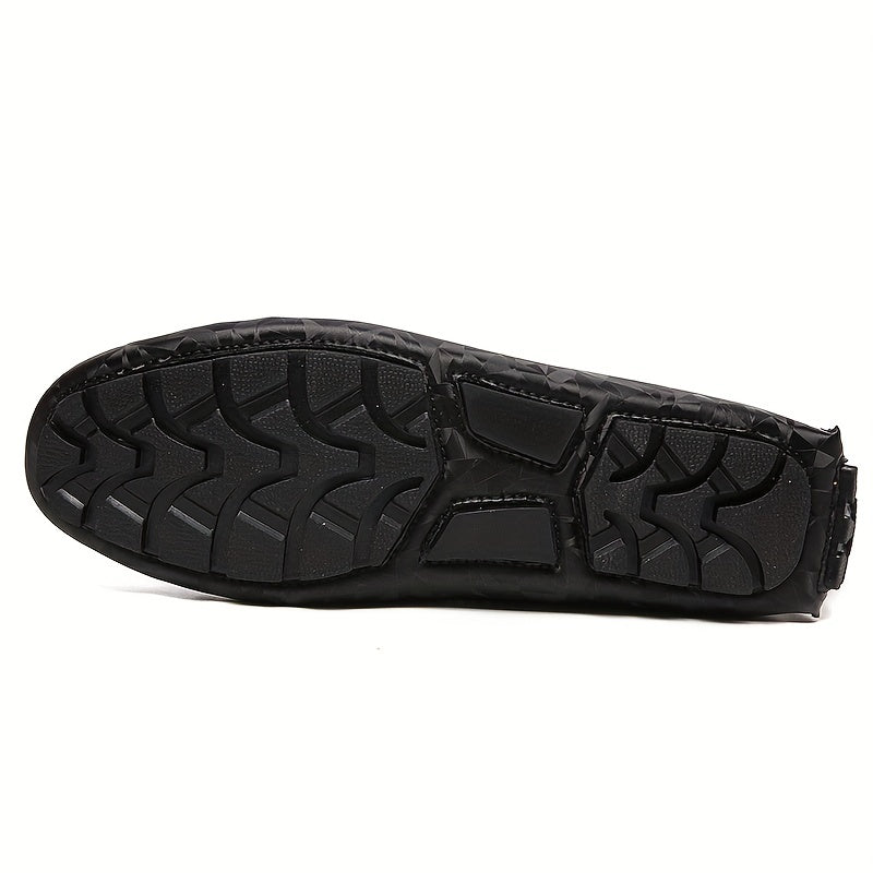Men's Metallic Decor Loafer Shoes Non-slip Slip On Driving Shoes