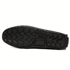 Men's Metallic Decor Loafer Shoes Non-slip Slip On Driving Shoes