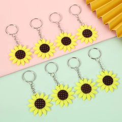 Acrylic Sunflower Keychain, Floral Bag Accessory