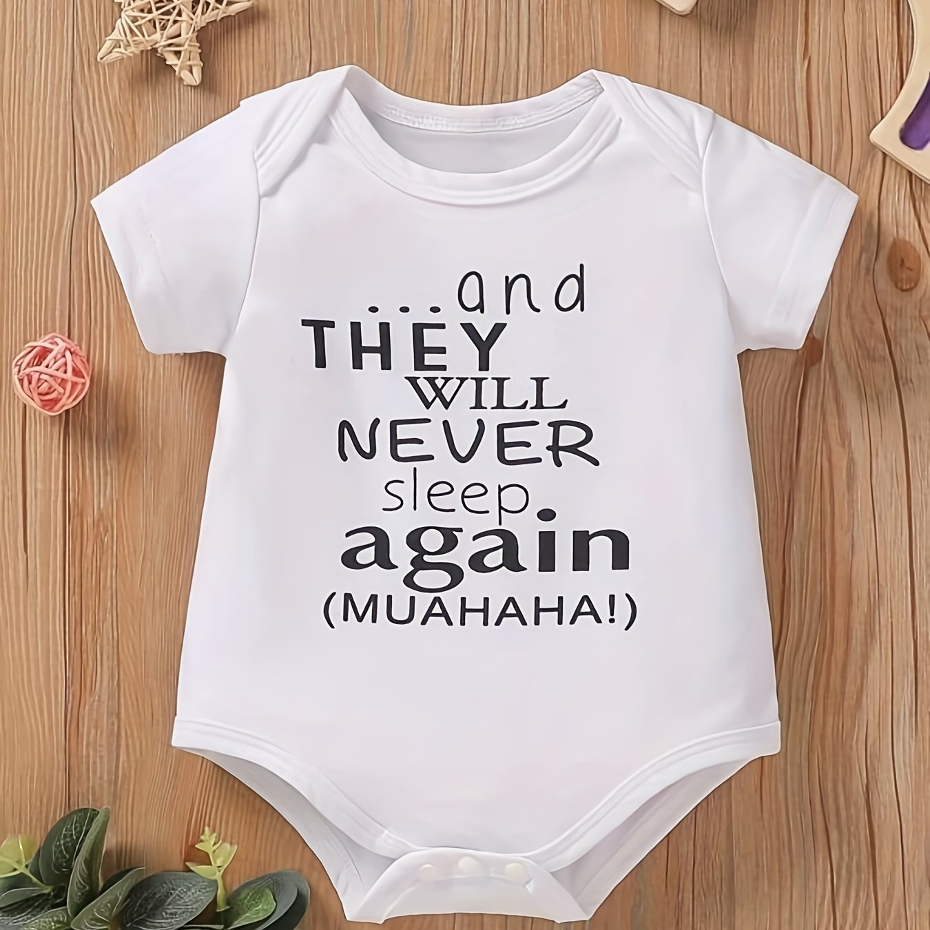 Baby Boys Never Sleep Again Short Sleeves Onesie