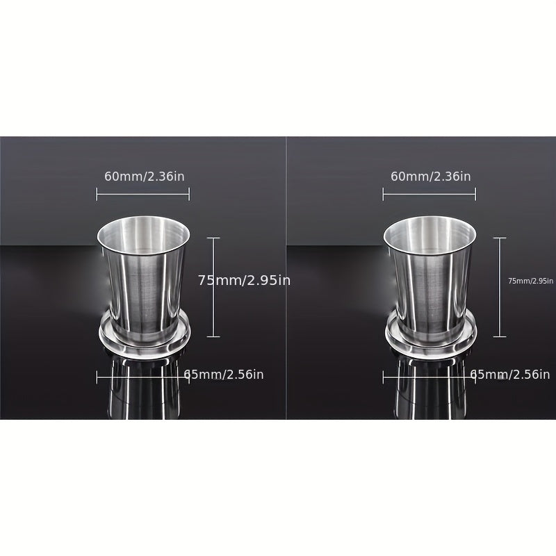 3pcs Mini Stainless Steel Wine Glasses for Outdoor Camping