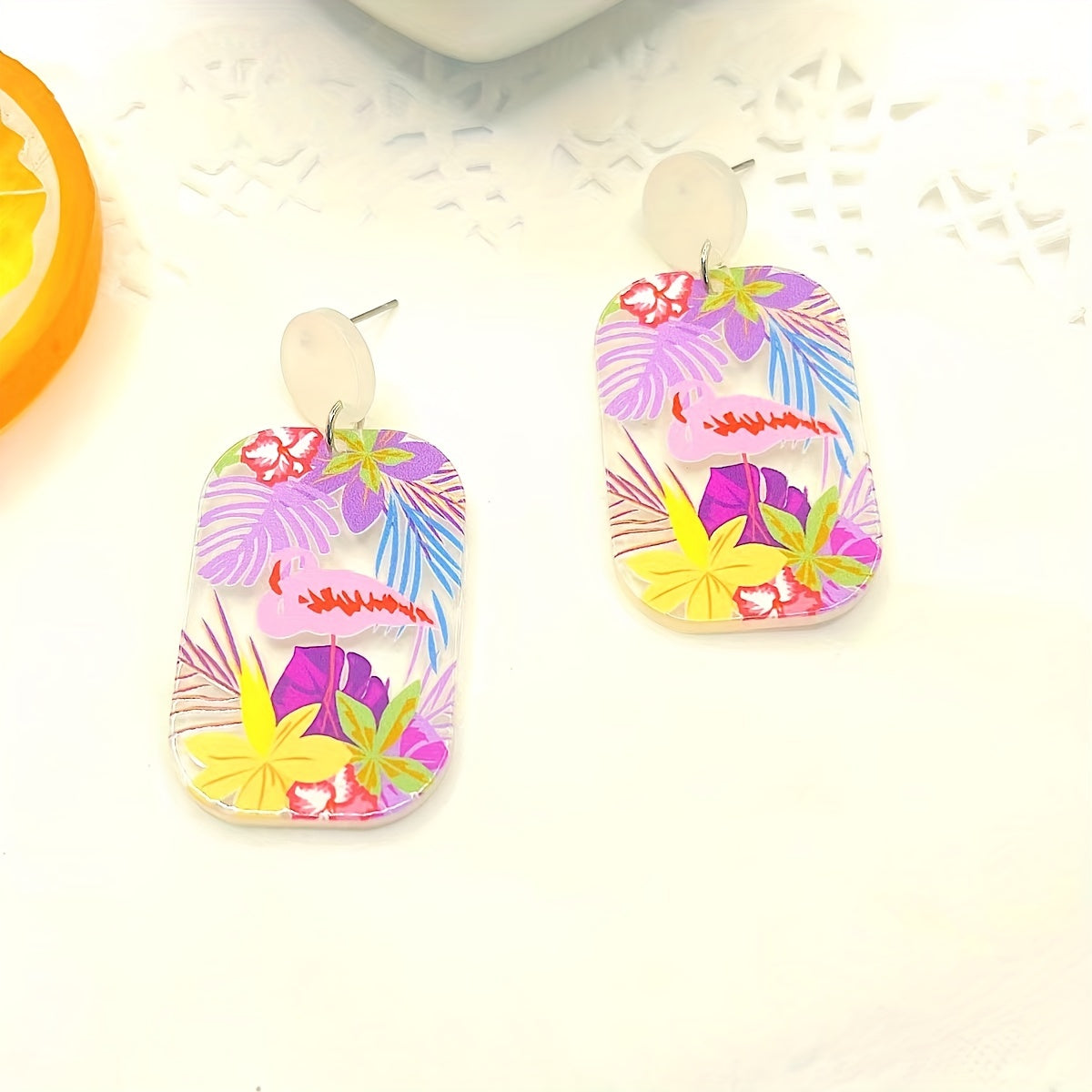 Transparent Acrylic Graffiti Earrings Ear Drop Ear Jewelry