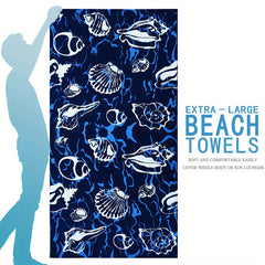 Oversized Printed Beach Towel Quick Drying Lightweight Mat For Vacation Travel