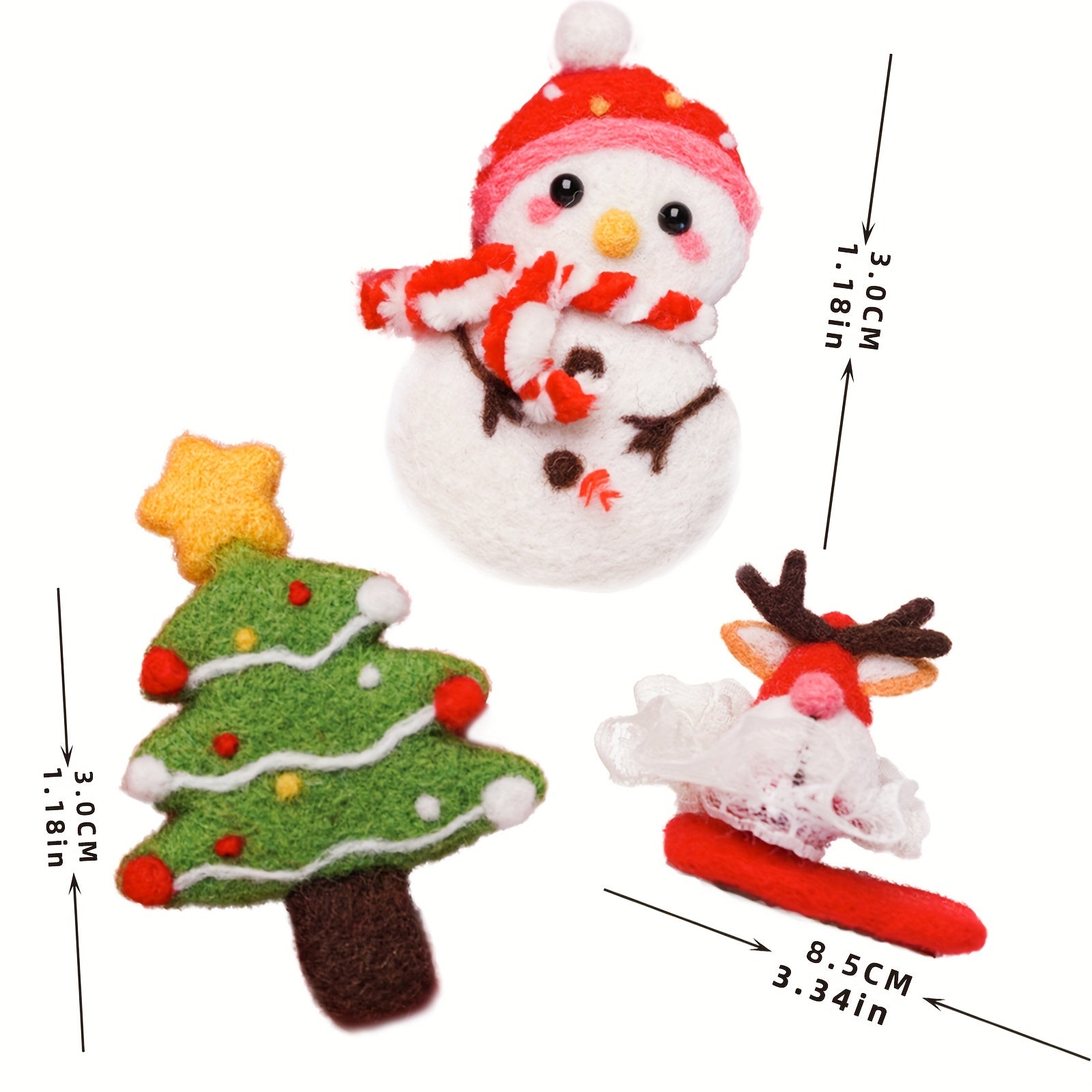Needle Felting Kit Snowman Hairpin DIY Art Craft DIY Material Homemade Pendant