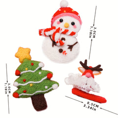 Needle Felting Kit Snowman Hairpin DIY Art Craft DIY Material Homemade Pendant