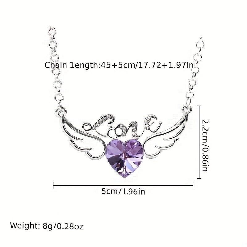 Heart Wings Pendant Necklace Decorative Accessories Gift For Girls
