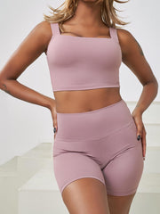 High Stretch Sleeveless Tank Top Square Neck Fitness Casual Sports Top