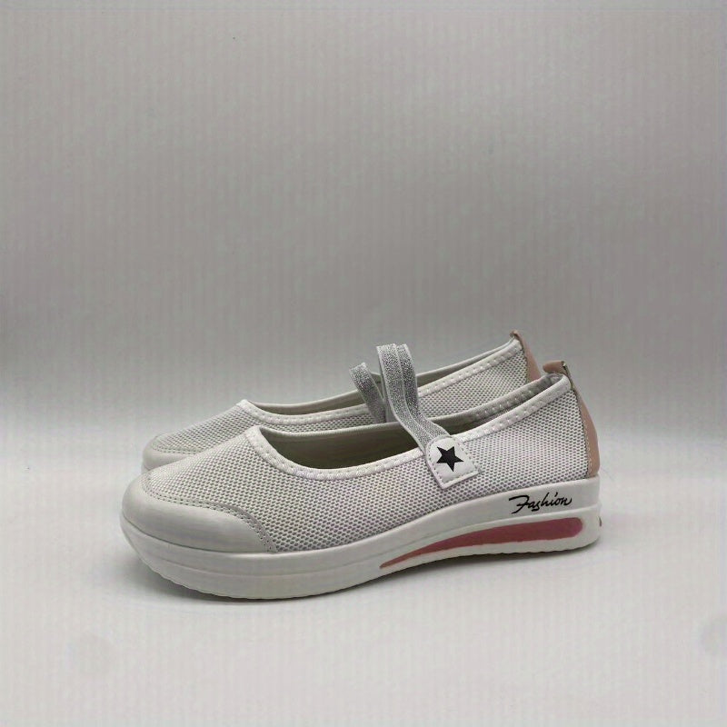 Women's Platform Hook & Loop Sneakers Casual Canvas Shoes