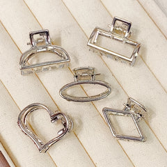 8pcs Small Hairpins Silvery Hair Claw Clips For Women Hair Accessories