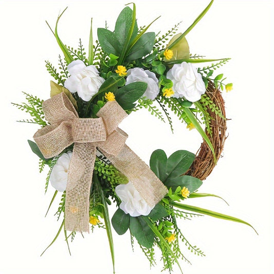 Simulation Magnolia Wreath for Spring and Autumn Decor
