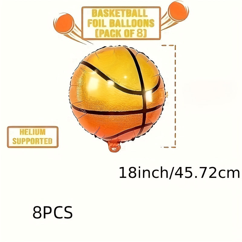 8pcs Basketball Style Balloons Party Supplies Room Decor