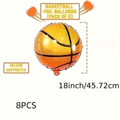 8pcs Basketball Style Balloons Party Supplies Room Decor