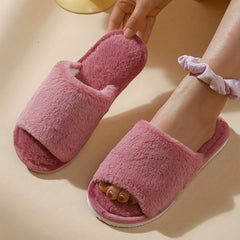 Women's Cozy Open Toe Plush Slippers