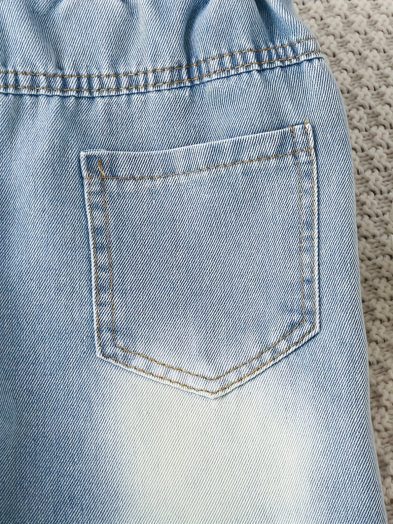 Girls Wide Leg Jeans Washed Denim Baggy Pants
