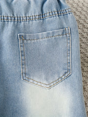 Girls Wide Leg Jeans Washed Denim Baggy Pants