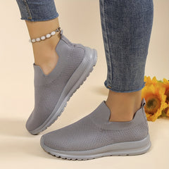 Women's Lightweight Slip On Sneakers Low Top Solid Shoes