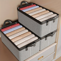 Houndstooth Pattern Clothes Storage Box Organizer