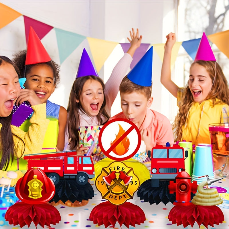Fire Truck Birthday Party Tabletop Decor