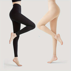 2 Pack Opaque High Waist Slim Pantyhose Women's Stockings