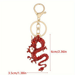 Cartoon Dragon Keychain Chinese Style Dragon Charm Car Key Ring