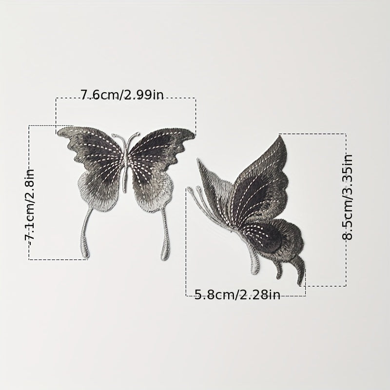 3pcs Set Lace Embroidered Butterfly Patches Sew On Clothes Applique