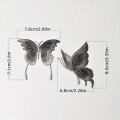 3pcs Set Lace Embroidered Butterfly Patches Sew On Clothes Applique