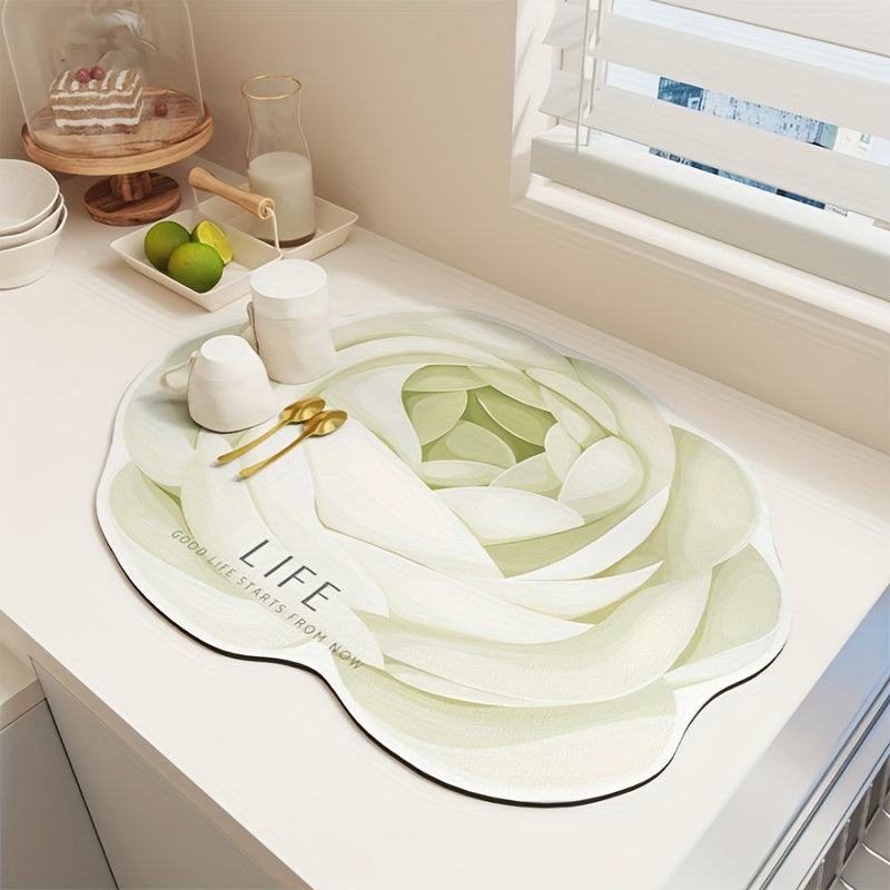 Silicone Dish Drying Pad Kitchen Countertop Absorbent Mat Soft Diatom Mud