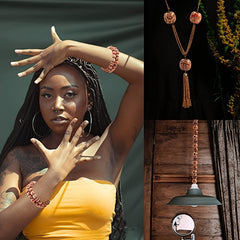 100pcs African Wooden Beads Hair Mix Tassel Beads Hair Braids