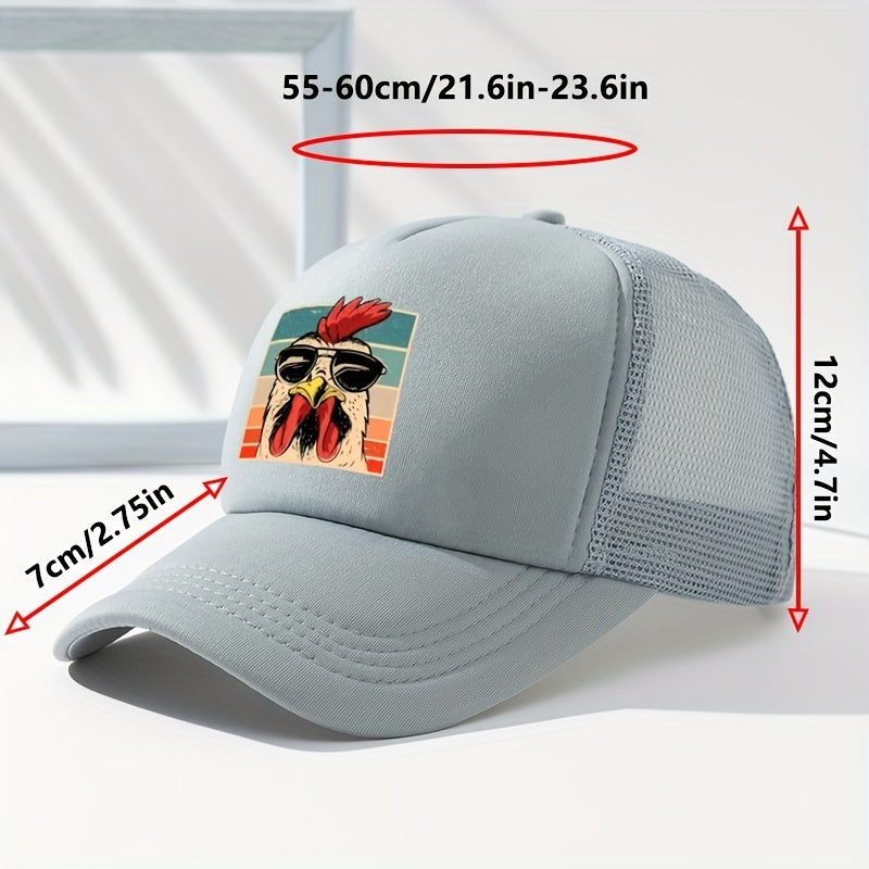 Unisex Rooster Print Baseball Cap for Outdoor Sport