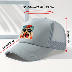 Unisex Rooster Print Baseball Cap for Outdoor Sport
