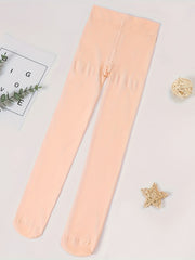 Stretchy Solid Footed Leggings Girls Comfy Ballet Leggings