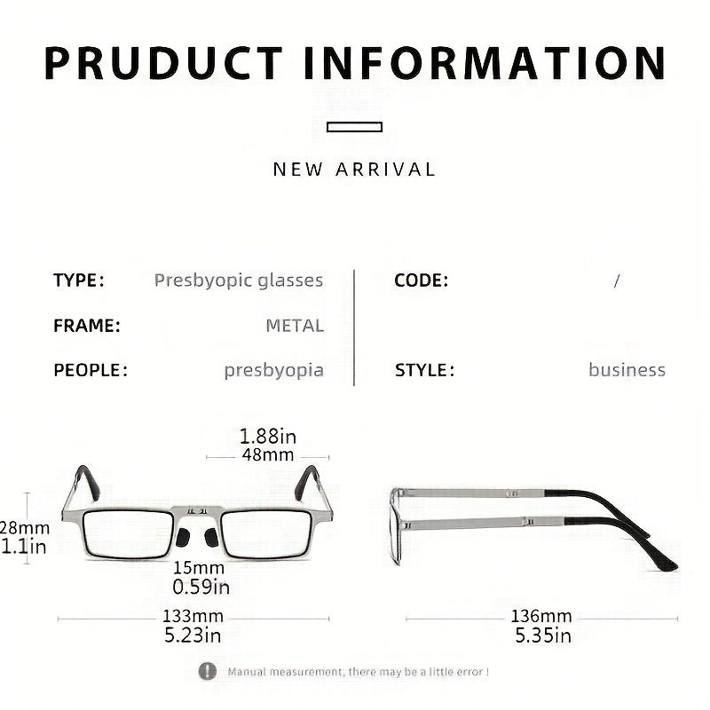 Foldable Light Blocking Reading Glasses Anti Eyestrain UV Presbyopia Glasses