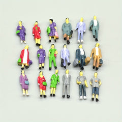 24pcs 1:87 Scale Railway Model Working People for Building Scene Landscape