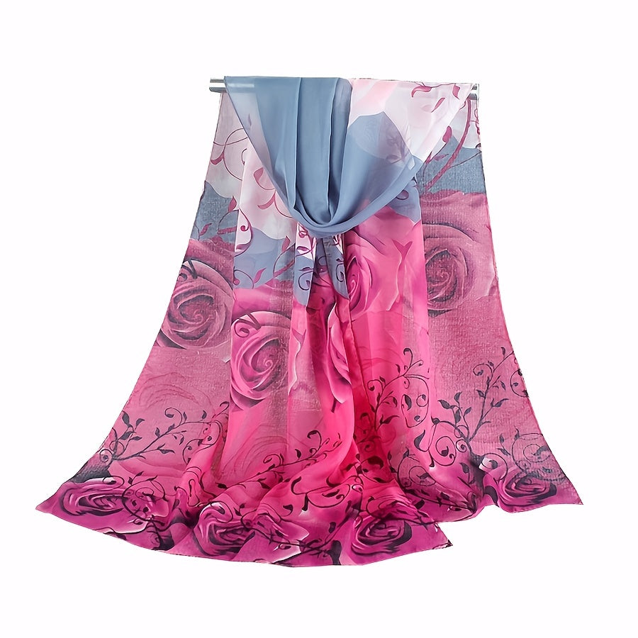 Breathable Scarf Silk Like Shawl Soft Long Scarf