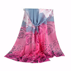 Breathable Scarf Silk Like Shawl Soft Long Scarf