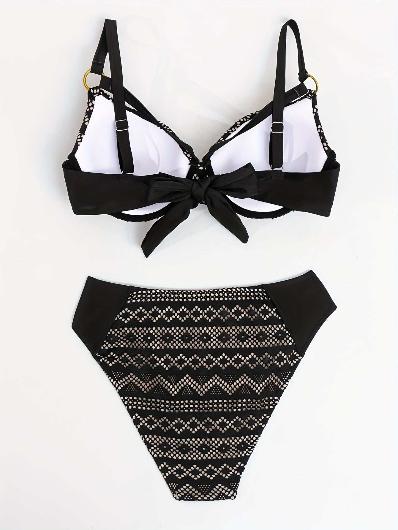 Geo Print Strappy Bikini Set