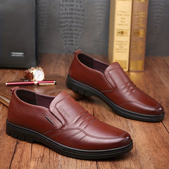 LAORENTOU Men's Leather Dress Shoes Slip On for Office