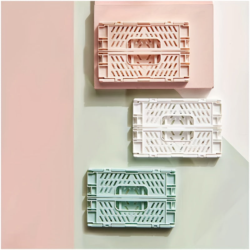 Large Capacity Foldable Desktop Plastic Storage Box Storage Basket