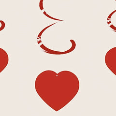 6pcs Heart Pull Flags Red Heart Spiral Banners Party Decoration