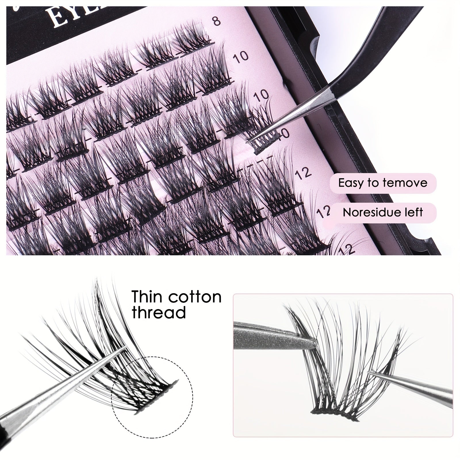 False Lash Extension Individual Cluster Lashes DIY Kit