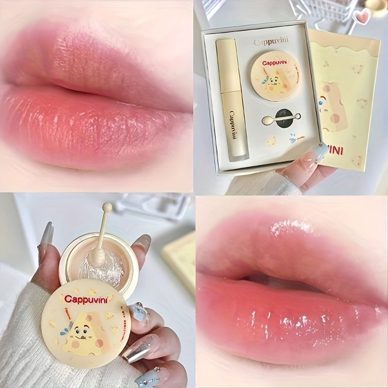 Cheese Lip Cream Mask Set Moisturizing Nourishing Lip Care Long Lasting Gift